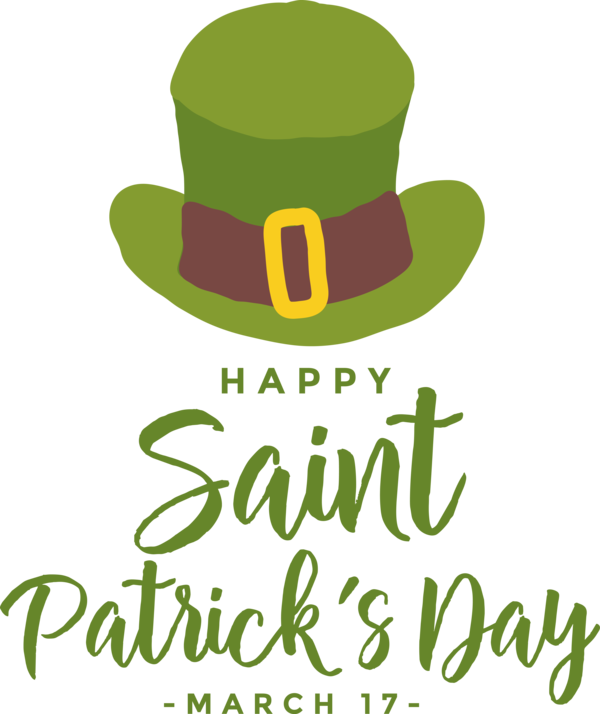 Transparent St. Patrick's Day Logo Hat Line for Saint Patrick for St Patricks Day