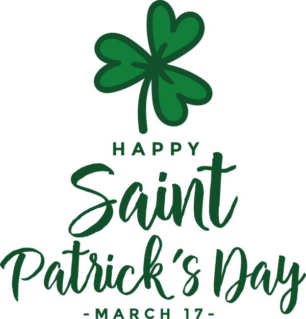 Transparent St. Patrick's Day Leaf Shamrock Logo for Saint Patrick for St Patricks Day