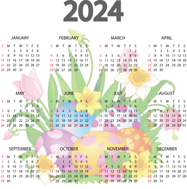 Transparent New Year CeBIT 2014 Flower Design for Printable 2024 Calendar for New Year