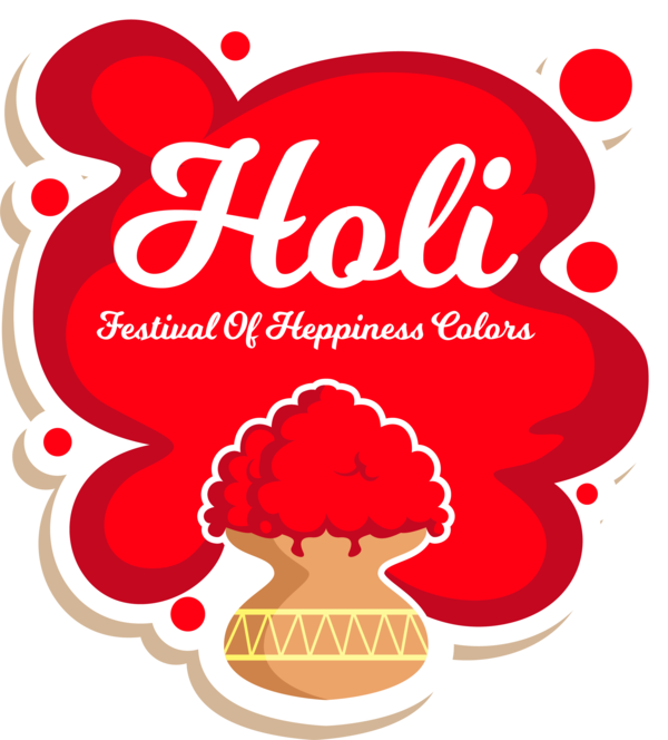 Transparent Holi Drawing Logo Fruit art for Happy Holi for Holi