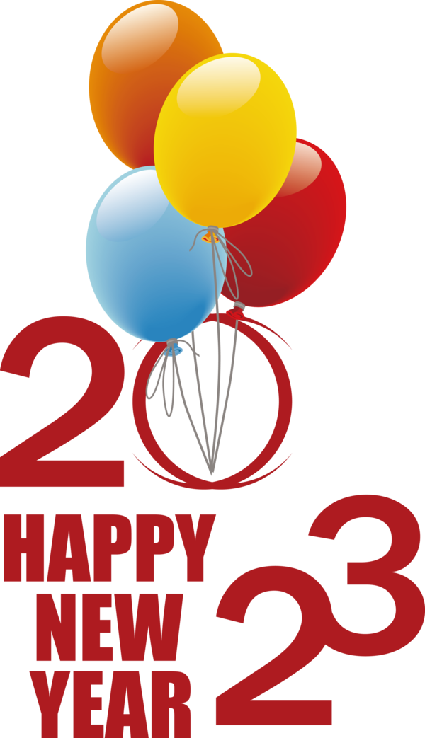 Transparent New Year Logo Balloon for Happy New Year 2023 for New Year