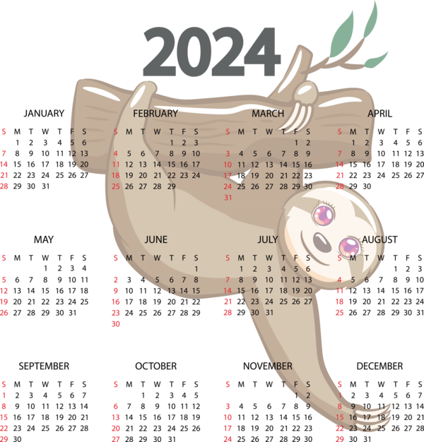 Transparent New Year Design Lagos Line for Printable 2024 Calendar for New Year