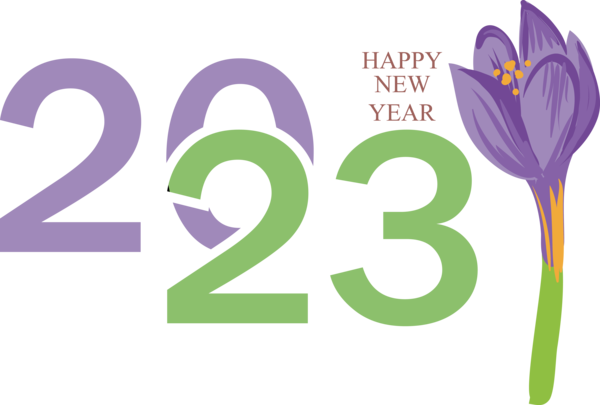 Transparent New Year Design Logo Flower for Happy New Year 2023 for New Year
