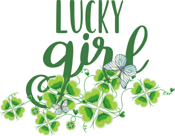 Transparent St. Patrick's Day Clover Shamrock Design for Go Luck for St Patricks Day
