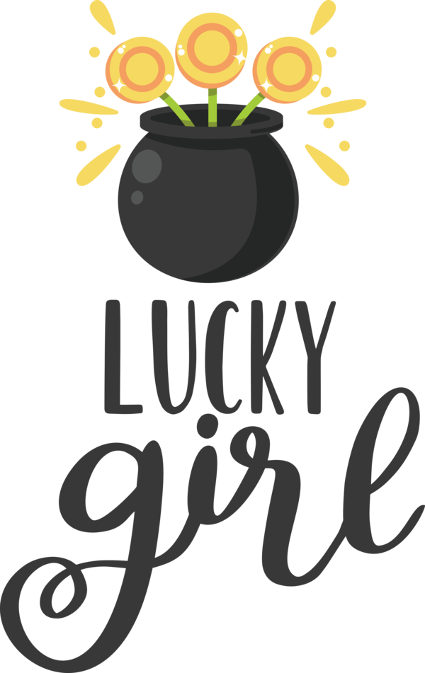 Transparent St. Patrick's Day Logo Design Flower for Go Luck for St Patricks Day