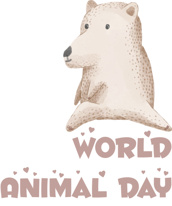 Transparent World Animal Day Bears Snout Text for Animal Day for World Animal Day