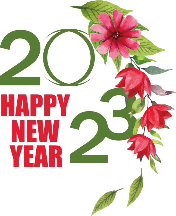 Transparent New Year Birthday Painting Design for Happy New Year 2023 for New Year