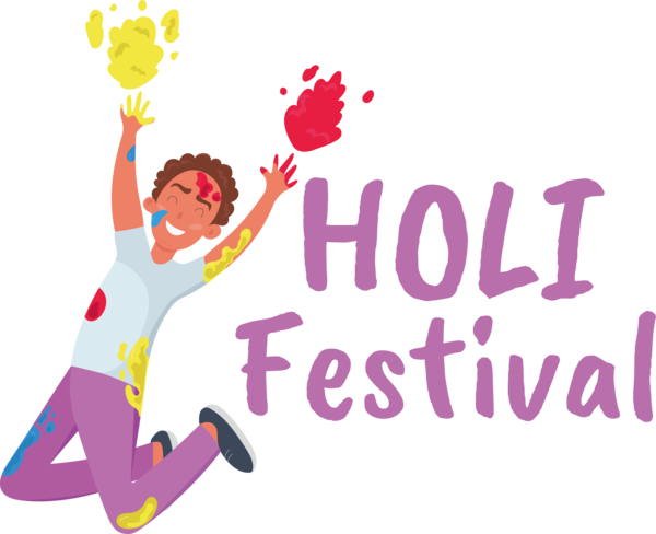 Transparent Holi Human Cartoon Joint for Happy Holi for Holi