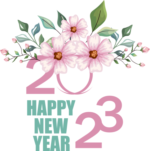 Transparent New Year Greeting Card Party Design for Happy New Year 2023 for New Year