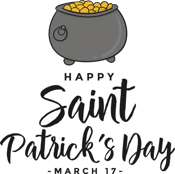 Transparent St. Patrick's Day Logo Design Happiness for Saint Patrick for St Patricks Day