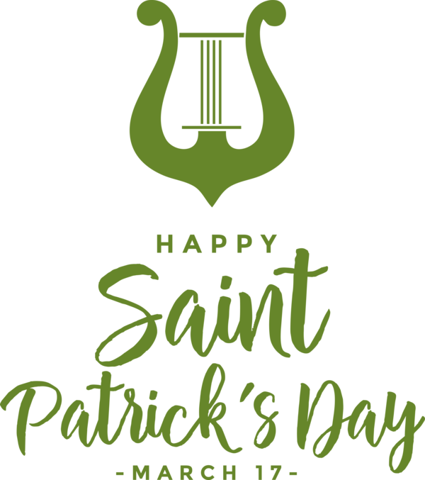 Transparent St. Patrick's Day Logo Leaf Design for Saint Patrick for St Patricks Day