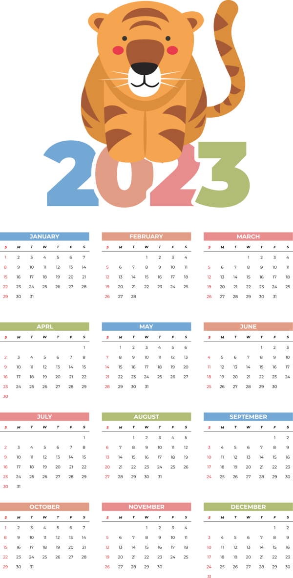 Transparent New Year calendar Cartoon Font for Printable 2023 Calendar for New Year