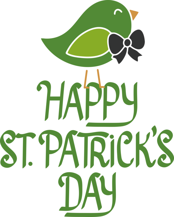 Transparent St. Patrick's Day Leaf Logo Text for Saint Patrick for St Patricks Day