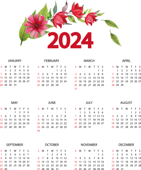 Transparent New Year CeBIT 2014 Flower calendar for Printable 2024 Calendar for New Year
