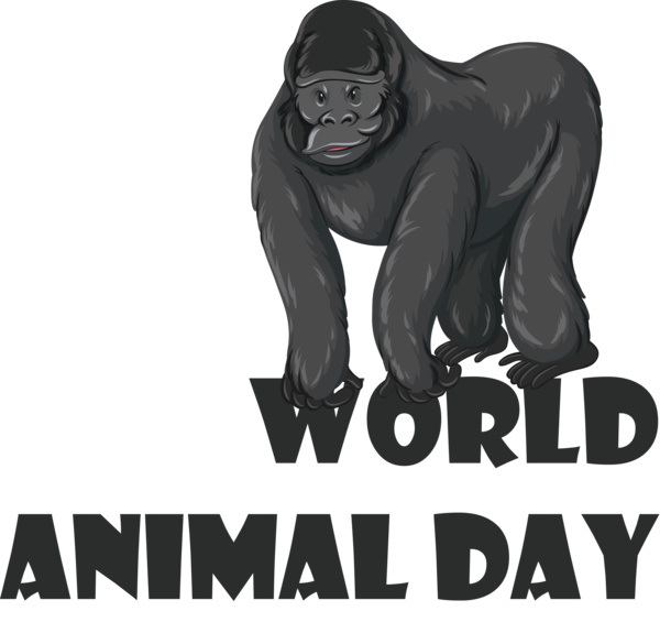 Transparent World Animal Day Chimpanzee Human Cartoon for Animal Day for World Animal Day