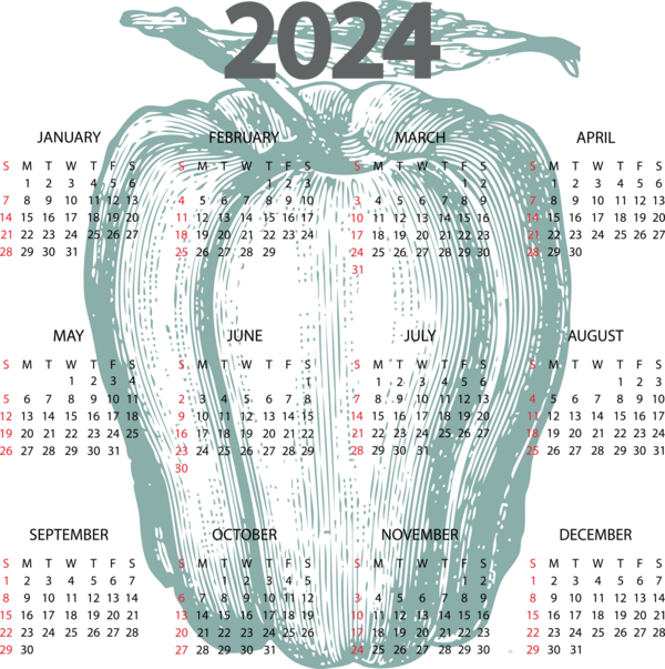 Transparent New Year DJ Logo Design for Printable 2024 Calendar for New Year