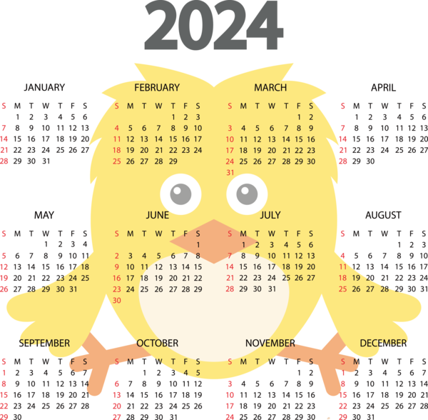 Transparent New Year NUCLEP Nuclebrás Equipamentos Pesados Design for Printable 2024 Calendar for New Year