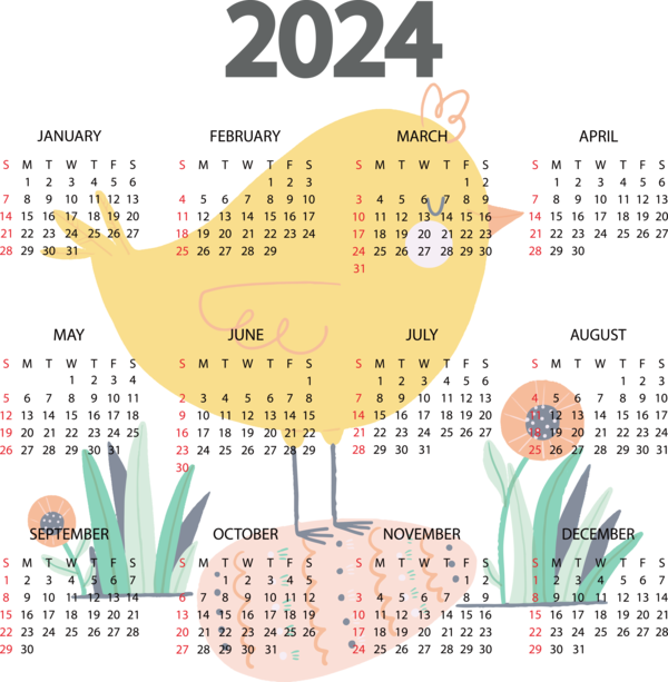 Transparent New Year calendar Design tear-off calendar for Printable 2024 Calendar for New Year