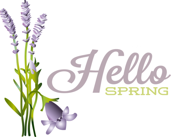 Transparent Easter Flower Floral design Logo for Hello Spring for Easter