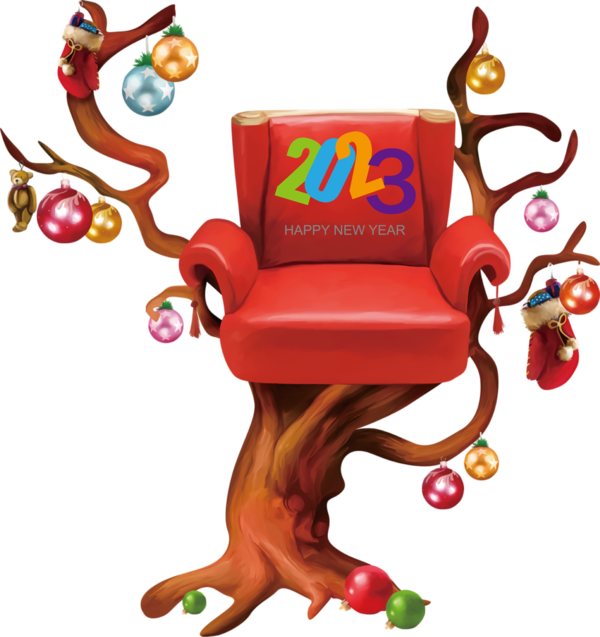 Transparent New Year Chair Christmas Table for Happy New Year 2023 for New Year