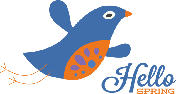 Transparent Easter Birds Logo Cartoon for Hello Spring for Easter