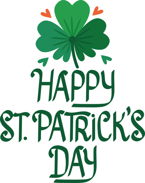 Transparent St. Patrick's Day Logo Flower Leaf for Saint Patrick for St Patricks Day