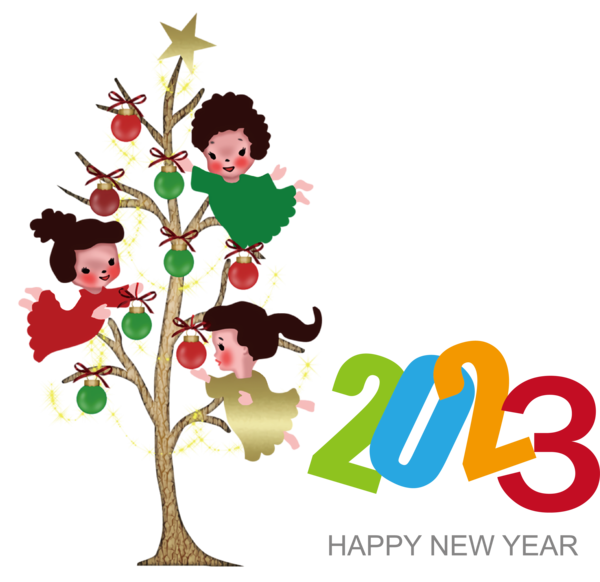 Transparent New Year Christmas Drawing Design for Happy New Year 2023 for New Year