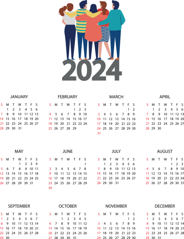 Transparent New Year calendar 2022 Design for Printable 2024 Calendar for New Year