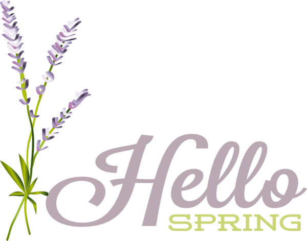 Transparent Easter Flower Logo Font for Hello Spring for Easter