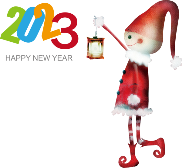 Transparent New Year Christmas Bauble Santa Claus for Happy New Year 2023 for New Year