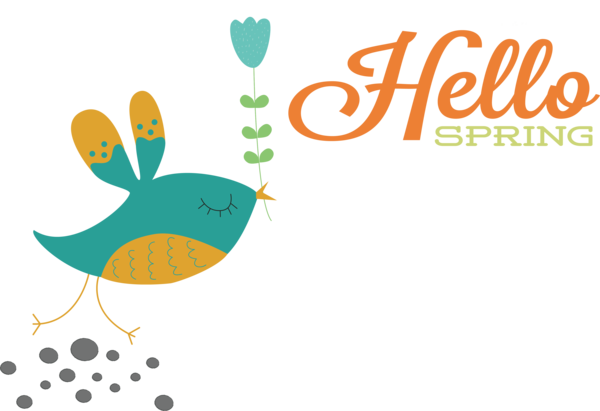 Transparent Easter Logo Design Leaf for Hello Spring for Easter