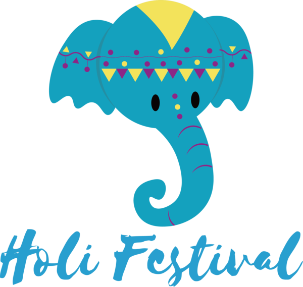 Transparent Holi African elephants Elephant Festival for Happy Holi for Holi