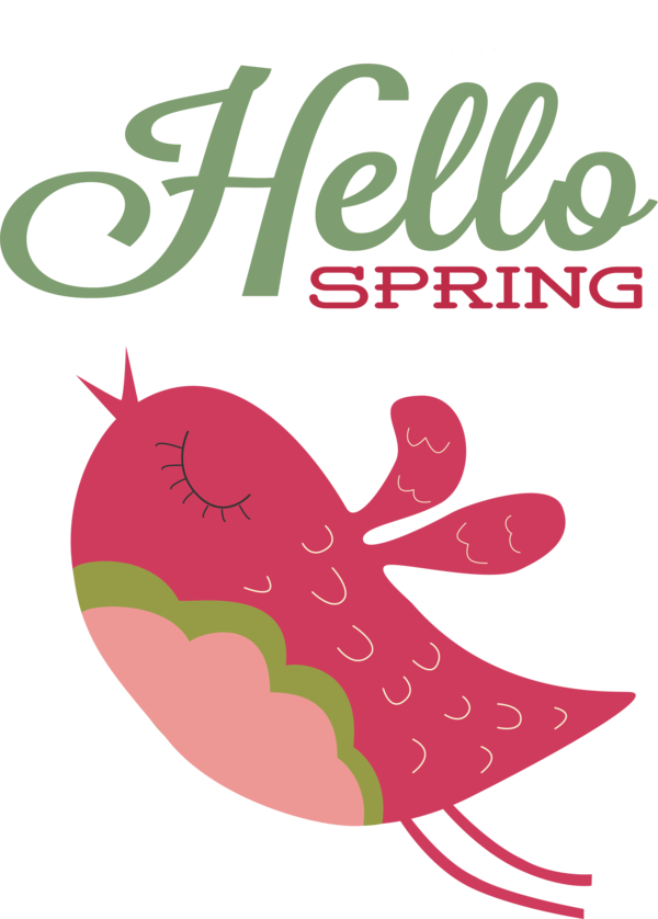 Transparent Easter Logo Flower Leaf for Hello Spring for Easter