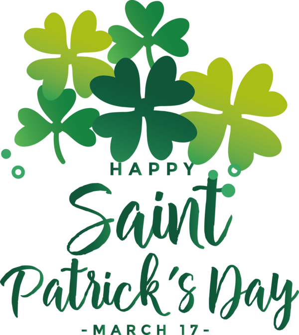 Transparent St. Patrick's Day Shamrock Leaf Flower for Saint Patrick for St Patricks Day