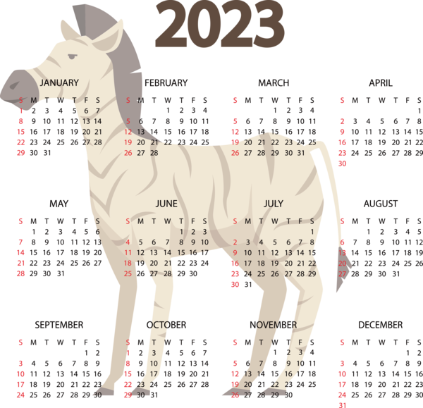 Transparent New Year Dog Design calendar for Printable 2023 Calendar for New Year