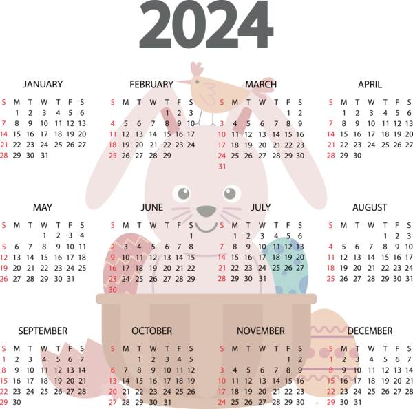 Transparent New Year Design  calendar for Printable 2024 Calendar for New Year