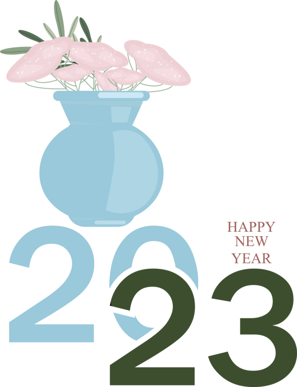 Transparent New Year Design Flower Drawing for Happy New Year 2023 for New Year