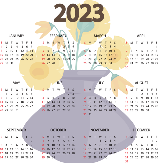 Transparent New Year Healthy People program calendar Design for Printable 2023 Calendar for New Year