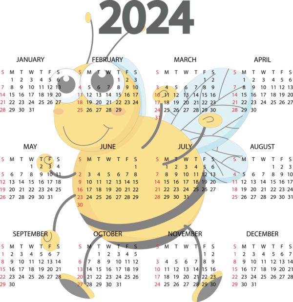 New Year RSA Conference Line Design for Printable 2024 Calendar for New