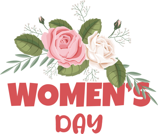 Transparent International Women's Day Design Drawing Floral design for Women's Day for International Womens Day