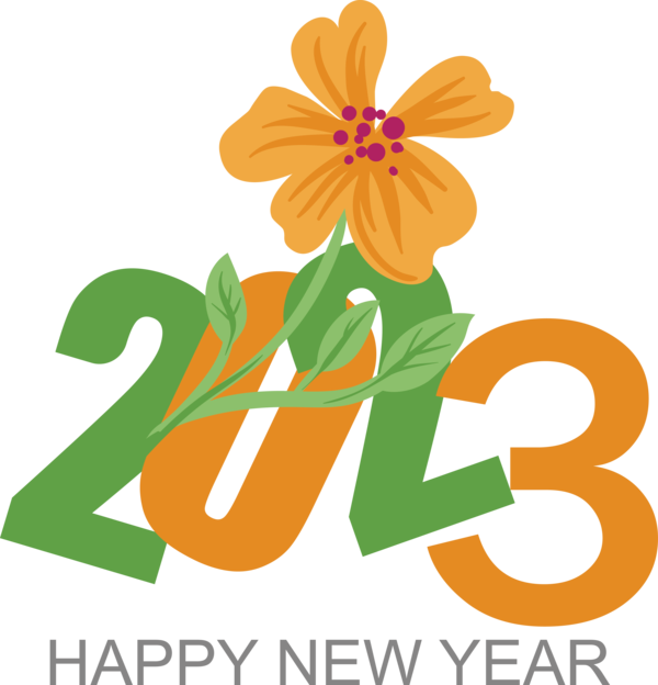 Transparent New Year Floral design Logo Olympia for Happy New Year 2023 for New Year
