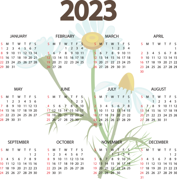 Transparent New Year calendar Chronology Design for Printable 2023 Calendar for New Year