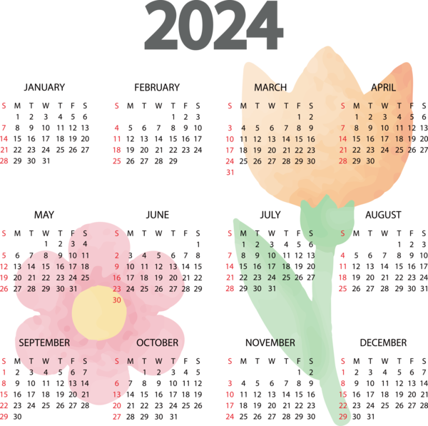 Transparent New Year Design calendar Le Vaisseau for Printable 2024 Calendar for New Year