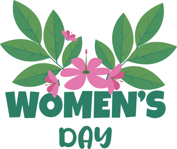 Transparent International Women's Day Leaf Logo Design for Women's Day for International Womens Day