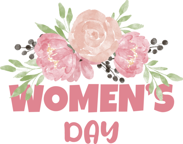 Transparent International Women's Day Peony Flower Rose for Women's Day for International Womens Day