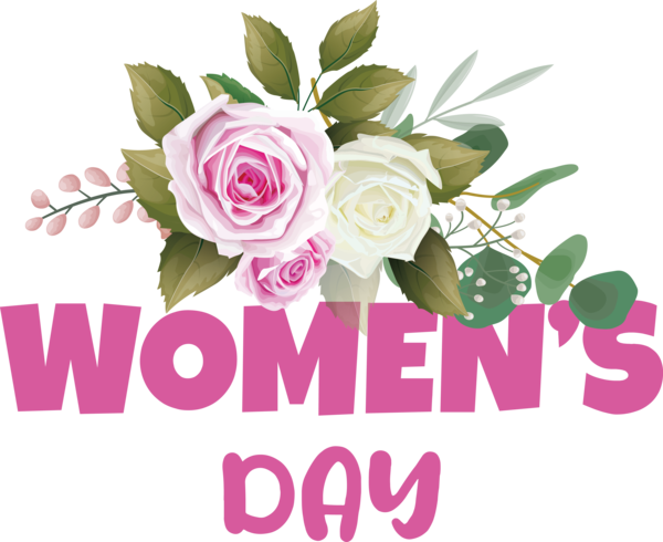 Transparent International Women's Day Flower Floral design Drawing for Women's Day for International Womens Day