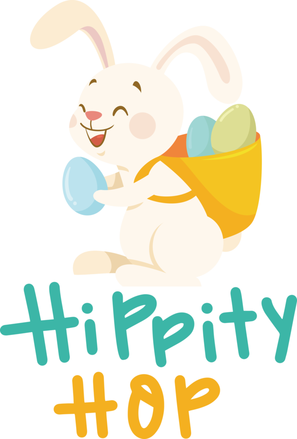 Transparent Easter Easter Bunny Cartoon Logo for Easter Bunny for Easter