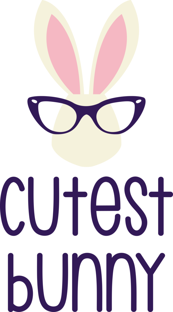 Transparent Easter Glasses Cartoon Logo for Easter Bunny for Easter