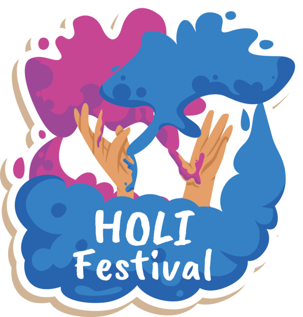 Transparent Holi Design Drawing Logo for Happy Holi for Holi
