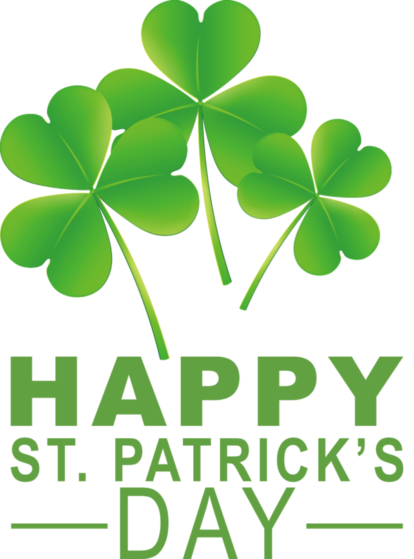 Transparent St. Patrick's Day Leaf Shamrock Line for Saint Patrick for St Patricks Day